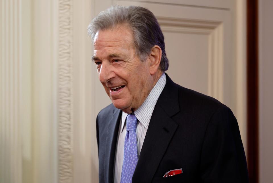 Paul Pelosi, husband of U.S. House Speaker Nancy Pelosi (D-CA), was arrested Saturday in Napa, California, for allegedly driving under the influence of alcohol. In this file photo, he arrives for a reception honoring Greek Prime Minister Kyriakos Mitsotakis and his wife Mareva Mitsotakis in the East Room of the White House on May 16, 2022 in Washington, DC.