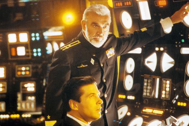 <p>Paramount/Courtesy Everett Collection</p> Sean Connery (standing) and Alec Baldwin in 'The Hunt For Red October'