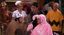 <p>The aptly-named "The One with the Halloween Party" arrived in the eighth season of <em>Friends</em>. Featuring Chandler as a pink bunny, Ross as "Spud-nik," Rachel's failures with trick-or-treaters, Phoebe's evil twin Ursula, and an arm-wrestling contest where there really are no winners, this episode serves as a classic reminder of how much we loved the Central Perk gang. </p><p><a class="link " href="https://www.hbomax.com/fr/?gclsrc=aw.ds&gclid=Cj0KCQjwtZH7BRDzARIsAGjbK2bc-eUS9emvEt6P2htBVMd3kJ2GkrYmE7J0QG72BpDXiVOOcdq9XZkaAhBhEALw_wcB" rel="nofollow noopener" target="_blank" data-ylk="slk:Watch now;elm:context_link;itc:0;sec:content-canvas">Watch now</a></p>