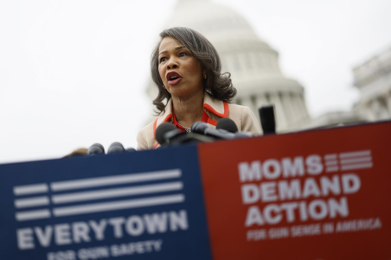 Rep. Lisa Blunt Rochester at a rally last year on Capitol Hill.