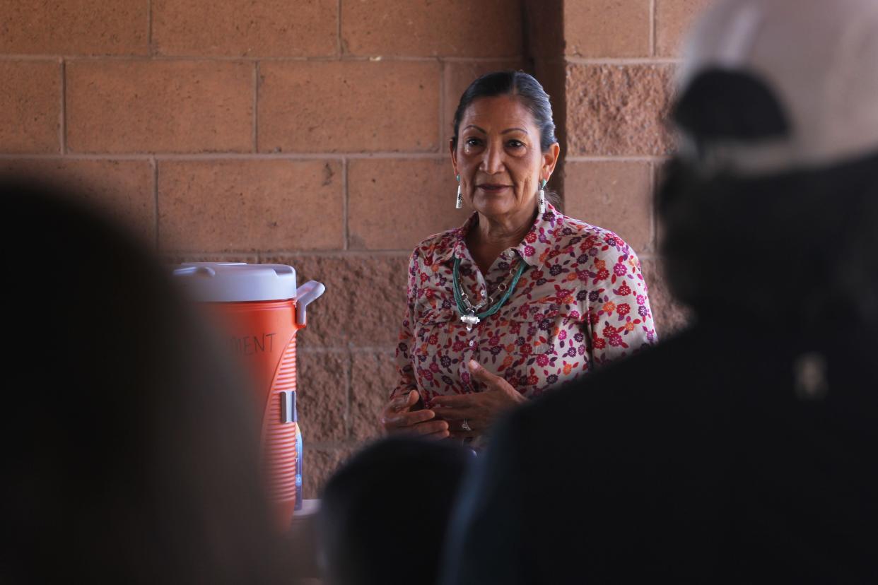 U.S. Department of the Interior Secretary Deb Haaland visits Las Cruces on Sunday, March 27, 2022. Haaland hiked Dripping Springs Trail and met with local community leaders to talk about the importance of conservation.