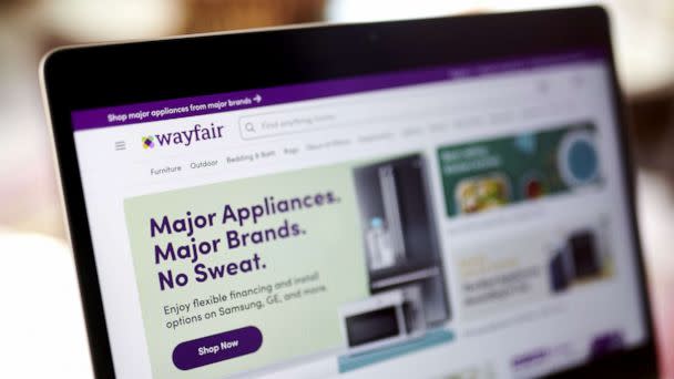 PHOTO: The Wayfair Inc. website is displayed on a laptop computer on Feb. 18, 2021. (Bloomberg via Getty Images, FILE)