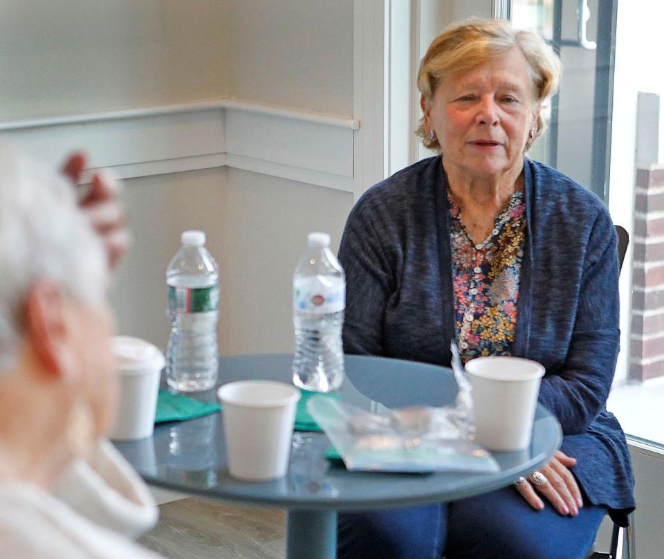 Marianne Smith,75, of Scituate believes there should be an age limit for candidates for president. She shared her views at the Scituate Senior Center cafe after her yoga class. Wednesday, Sept. 27, 2023
(Credit: Greg Derr/The Patriot Ledger)