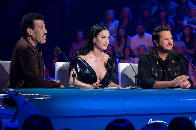 <p>Disney/Eric McCandless/Getty</p> Lionel Richie, Katy Perry and Luke Bryan on 'American Idol'.