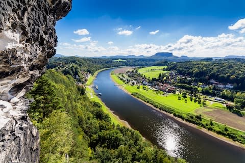 View of the Elbe from Bastei in Saxon Switzerland - Credit: AP