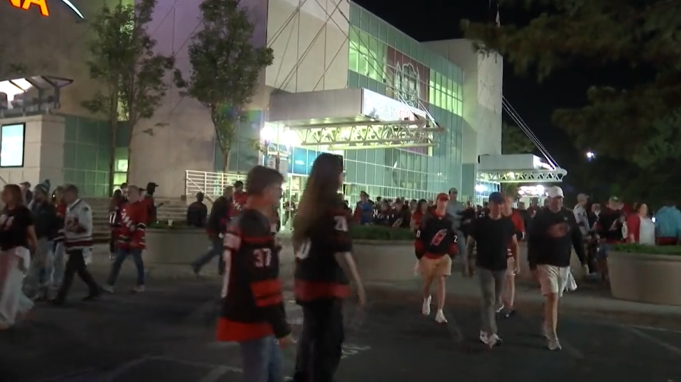 Canes fans leaving PNC Arena after the game (Nate Sullivan/CBS 17)