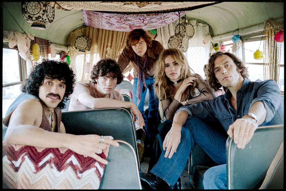 The film's band in a bus