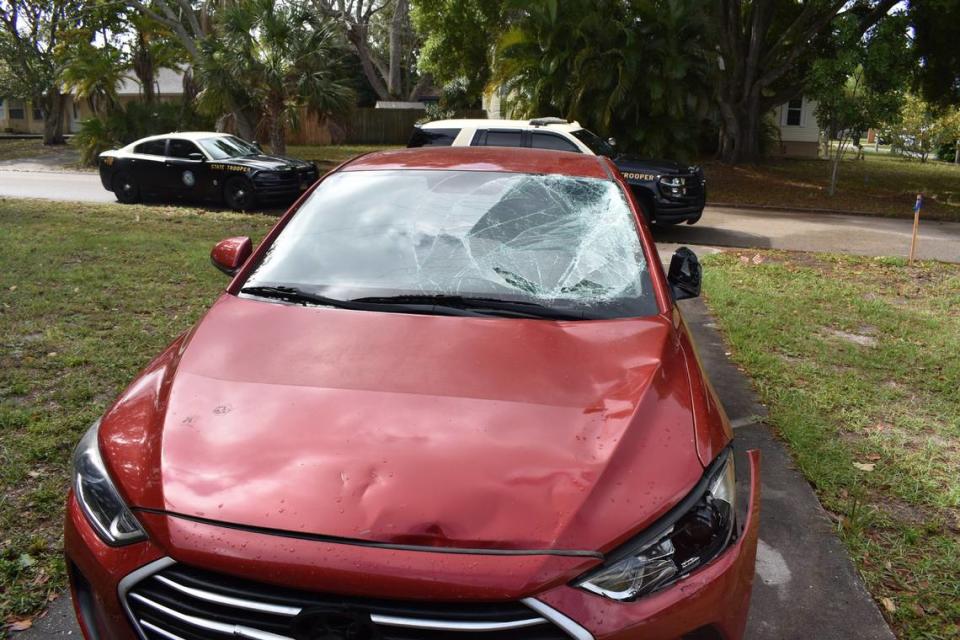 Florida Highway Patrol impounded a car from a Manatee County home that is suspected to have been involved in a fatal hit-and-run crash in Bradenton on Friday.