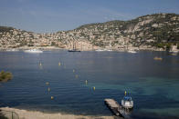 <p>The town of Villefrance-sur-Mer sits across the water from the private beach. (All pictures: Marlene Awaad/Bloomberg, via Getty Images) </p>