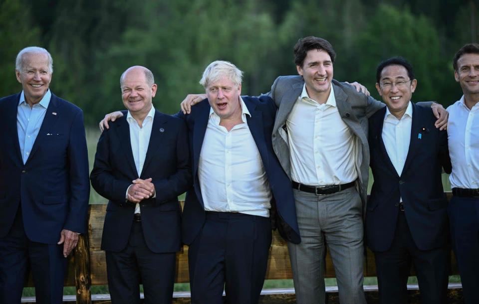 Boris Johnson is currently out of the country at a meeting of G7 leaders in Germany (AFP via Getty Images)