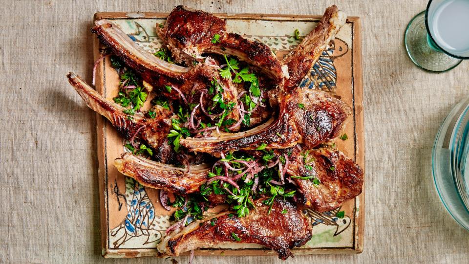 Seven-Spice Grilled Lamb Chops with Parsley Salad