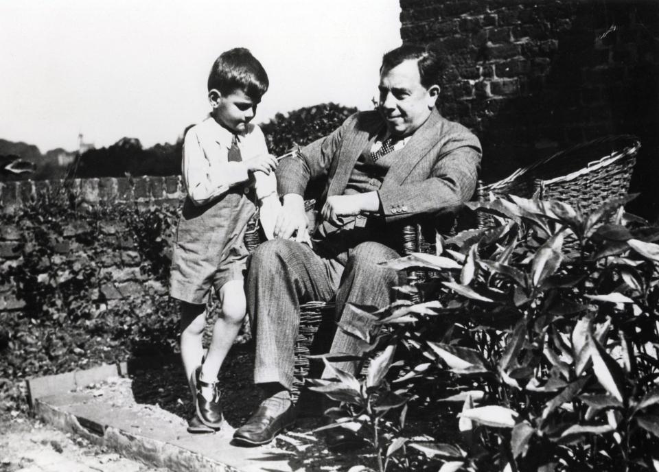 Tom with his father JB Priestley in 1938