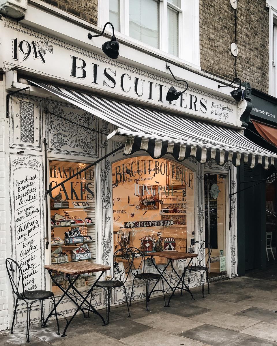 “Biscuiteers is an institution in itself in Notting Hill. They do afternoon tea, or you can sit there and have tea, or you can go in and browse the biscuits.”