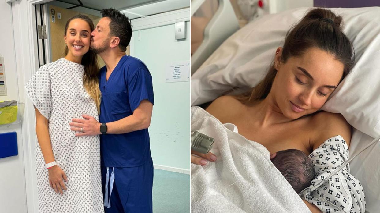 Peter and Emily Andre with their newborn daughter