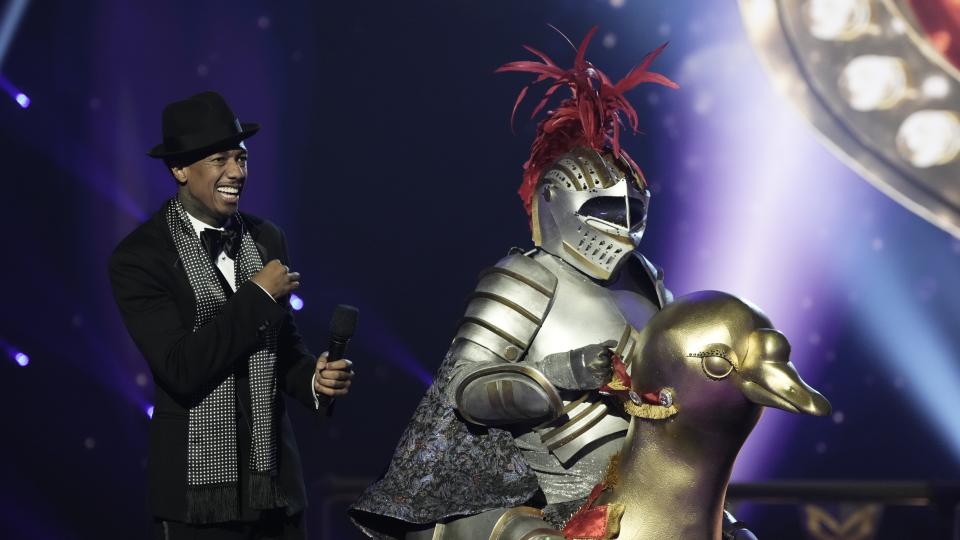 Nick Cannon and Knight on The Masked Singer