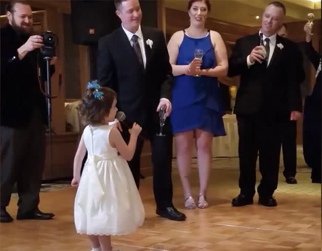 This little girl gave the cutest wedding speech. Photo: America's Funniest Home Videos