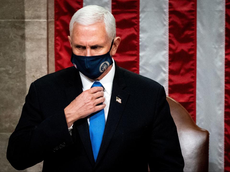 Former vice president Mike Pence presiding over the certification of election results on January 6 (REUTERS)