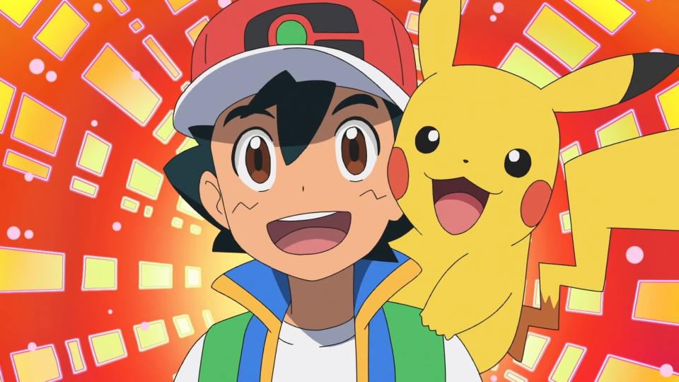 Ash and Pikachu smiling in "Pokémon Journeys"