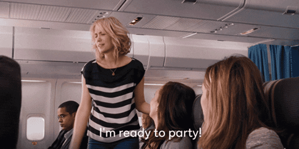 Kristen Wiig as Annie is drunk during a flight in "Bridesmaids"