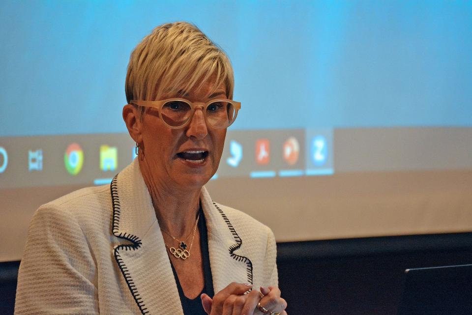 Former Olympian Carrie Steinseifer-Bates spoke about her journey toward sobriety Thursday during the Recovery Friendly Workplace conference hosted by University of Missouri Extension. She gave calls to action on how a business can be open and help its employees facing substance use disorder.