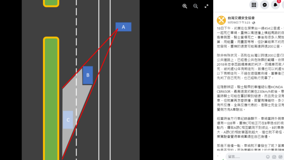 協會針對事故進行分析。（圖／翻攝自台灣交通安全協會FB）