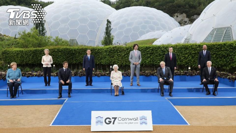英國女王接見與G7各國領導人。（圖／達志影像美聯社）