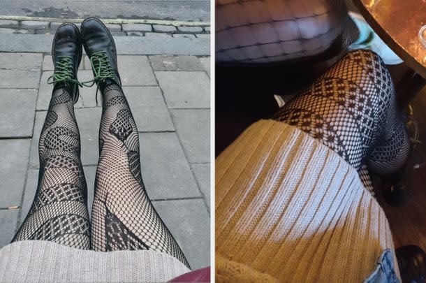 Every time I put these snake-pattern fishnet tights on, a little art teacher mum voice in my head says 