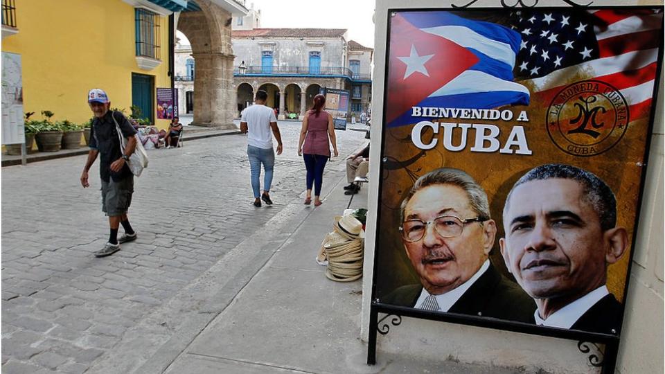 Cartel de la visita de Obama a Cuba.