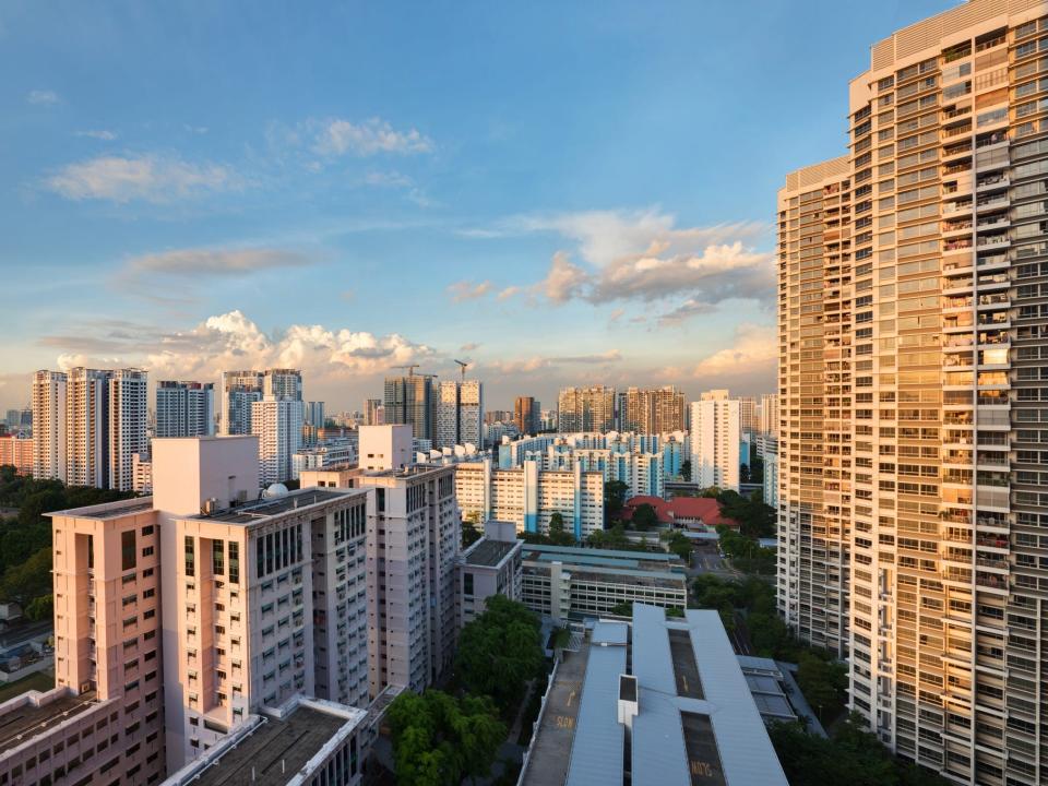 Several high-rise public apartment blocks in Singapore.