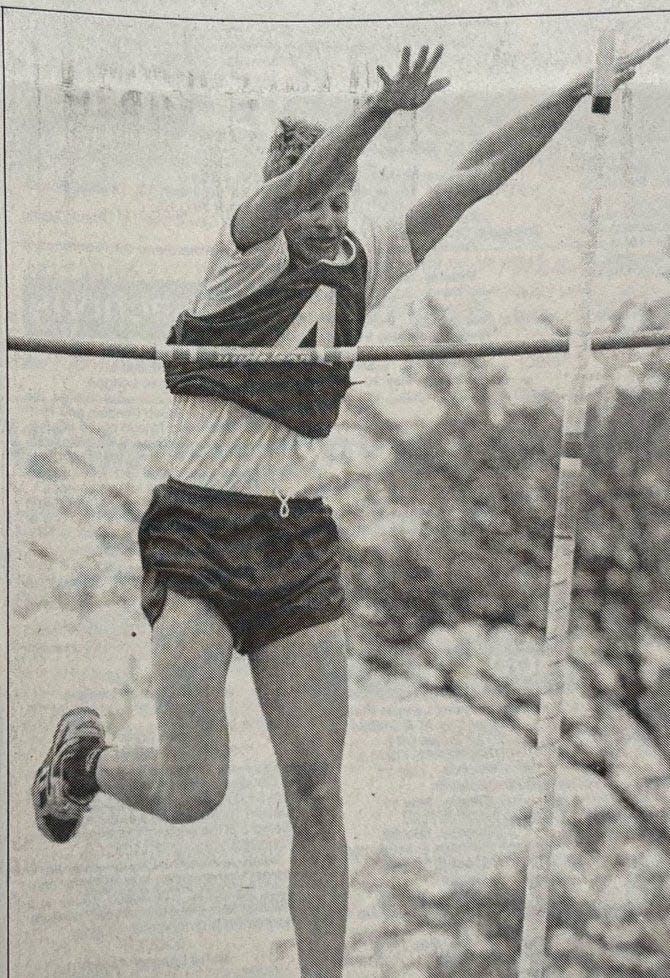 Jason Tuttle of Arlington won the Class B boys' pole vault three-straight years (1995-97) in the state high school track and field meet.