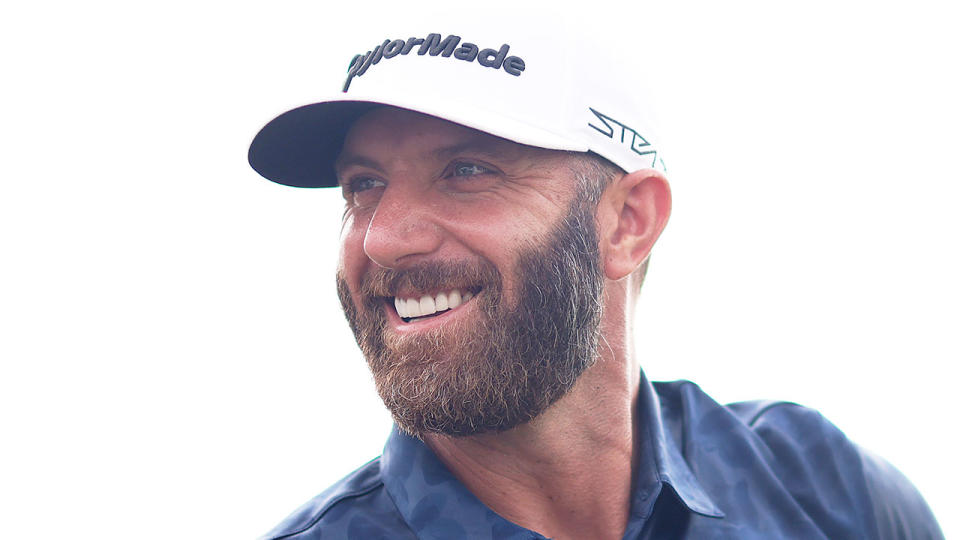 Seen here, Dustin Johnson has a laugh during the LIV Golf Invitational Bangkok.