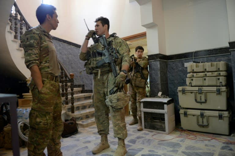 US soldiers are seen on June 21, 2017 in Mosul, where they are part of a team advising Iraqi forces in their battle to retake the city from the Islamic State group