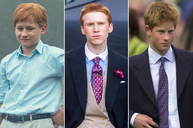 <p>Keith Bernstein/Netflix ; SplashNews.com ; David Cheskin - PA Images/PA Images/Getty </p> Flynn Edwards as Prince Harry in 'The Crown'. ; Luther Ford on set of 'The Crown'. ; Prince Harry during the Braemar gathering held in Scotland in 2001.