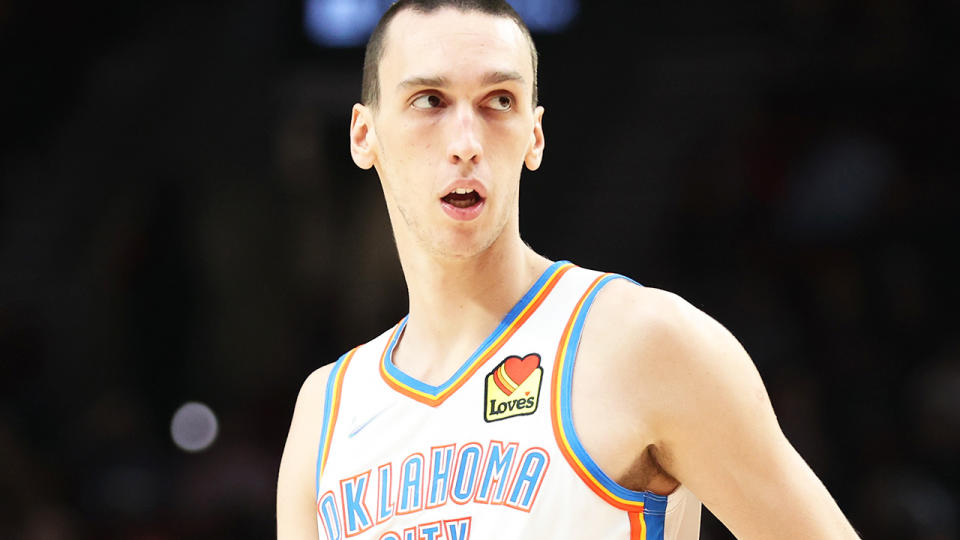 With the OKC Thunder resting injured stars, NBA Fantasy owners would be well advised to give Aleksej Pokusevski a look. (Photo by Abbie Parr/Getty Images)