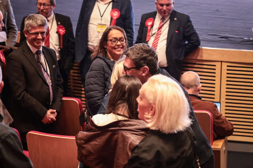 Andy Burnham celebrates after securing a third term as Greater Manchester mayor -Credit:Kenny Brown | Manchester Evening News