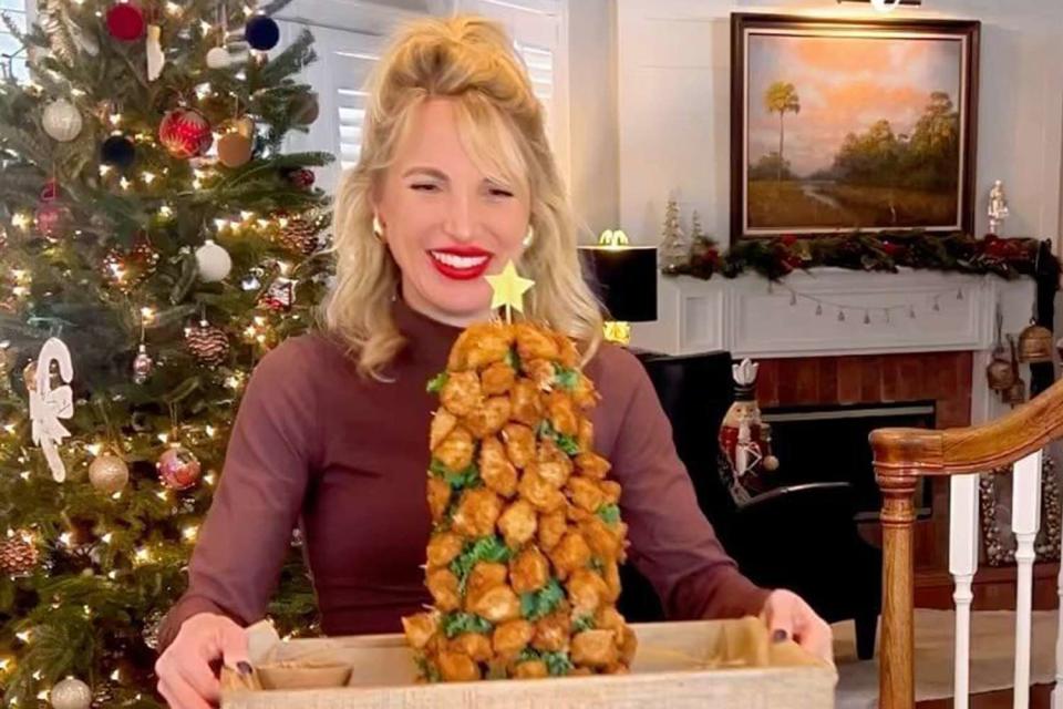 <p>Mackenzie Biehl Instagram</p> Mackenzie Biehl shares a recipe to create Christmas tree decor with Chick-fil-A nuggets