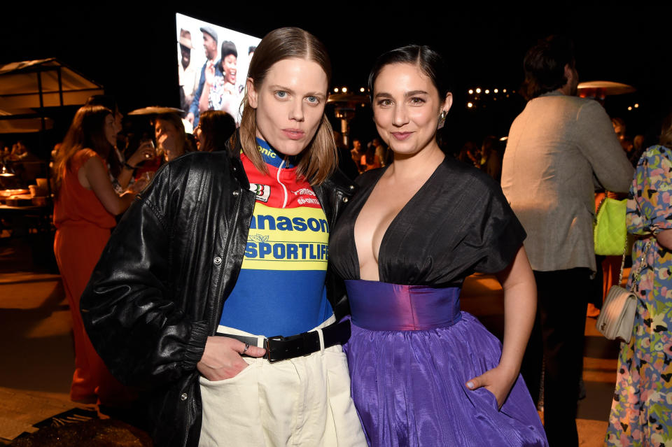 LOS ANGELES, CALIFORNIA - AUGUST 04: (L-R) Kelly McCormack and Molly Ephraim  attend the official Los Angeles red carpet premiere & screening of 