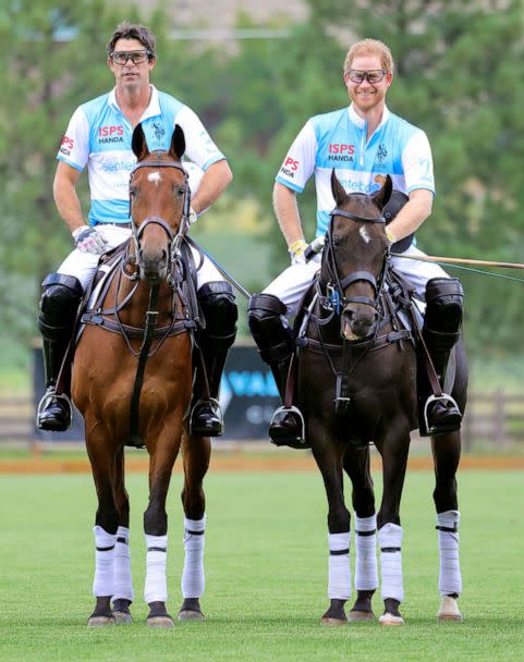 PHOTO: Sentebale Ambassador Nacho Figueras and Prince Harry, Duke of Sussex, play polo during the Sentebale ISPS Handa Polo Cup 2022, Aug. 25, 2022, in Aspen, Colo. (Chris Jackson/Getty Images for Sentebale)