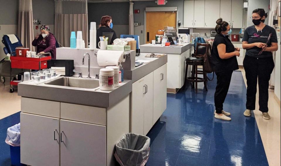 The staff at Trust Women clinic in Wichita, Kan., prepare for the day's patients. Texans received 24% of all abortions performed in Kansas last year.