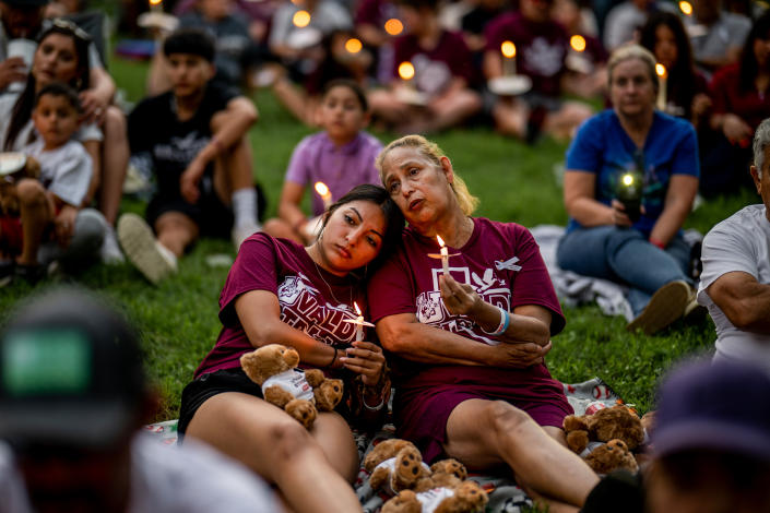 A candlelight vigil for the victims of the mass shooting at Robb Elementary School in Uvalde, Texas on May 24, 2023, the one year anniversary of the attack.  (Brandon Bell/Getty Images file)