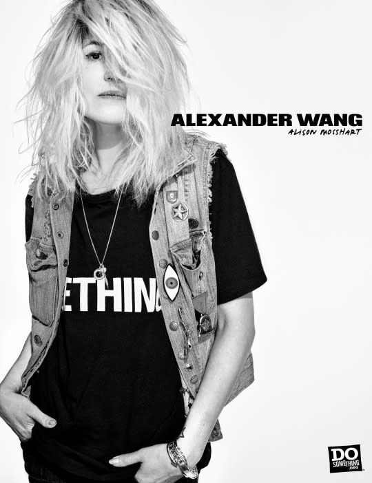 Alison Mosshart in the Alexander Wang x DoSomething T-shirt