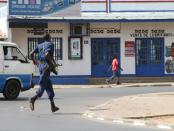 A police officer is pictured in the Burundian capital, Bujumbura