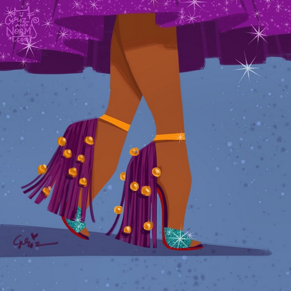 Esmeralda in Christian Louboutin ‘Otrot’-inspired design.