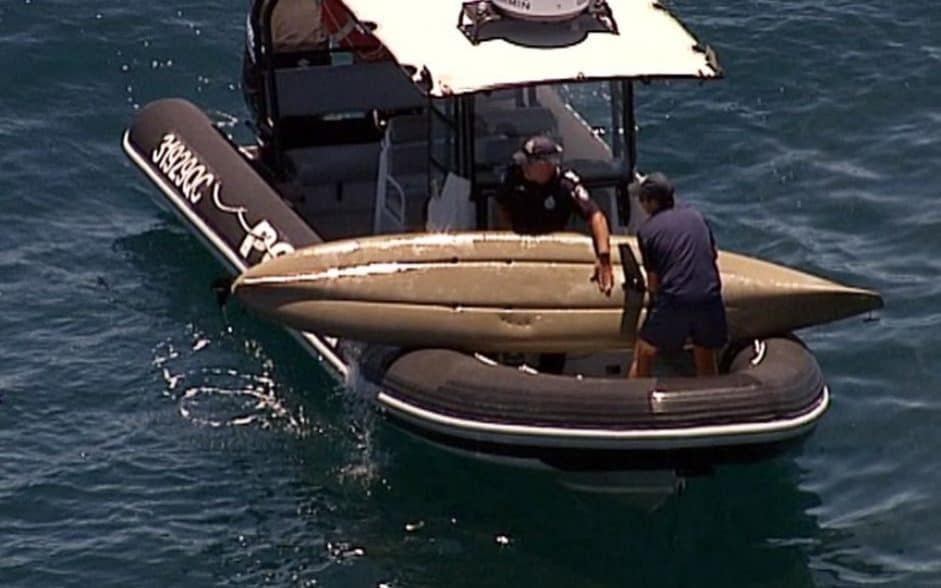 Puncture wounds could be seen on the kayak as it was recovered - ABC News