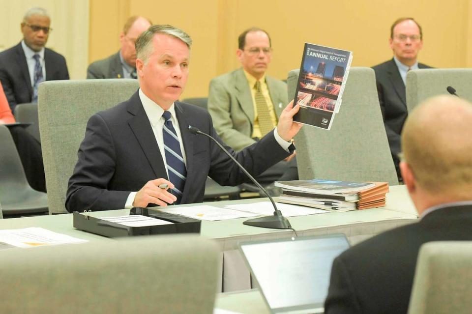 Missouri Department of Transportation director Patrick McKenna speaking to legislators.