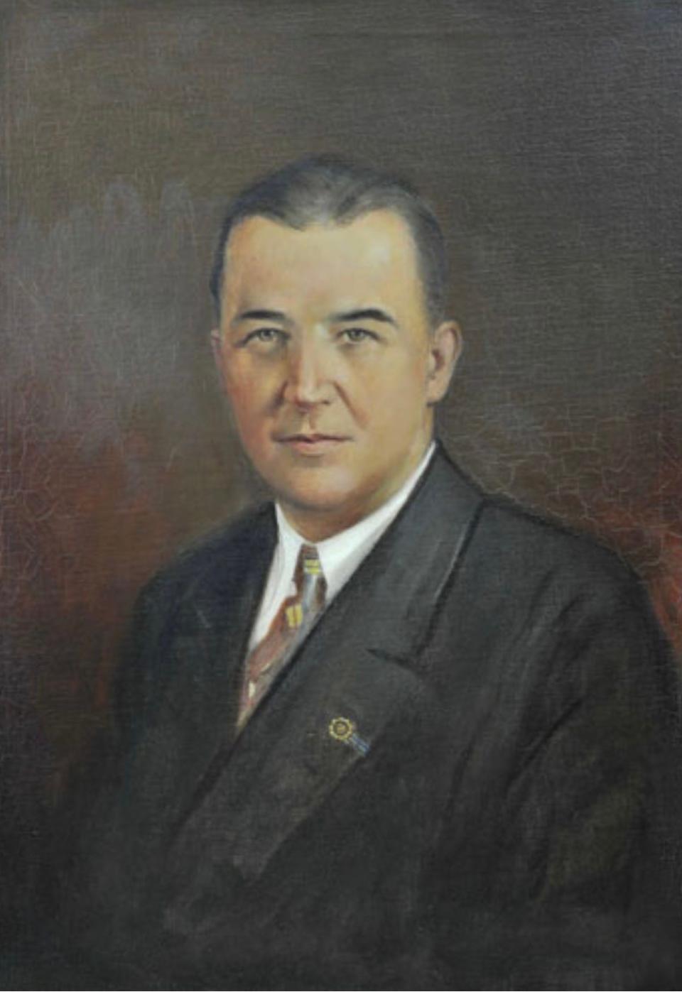 Corydon native A.B. "Happy" Chandler had earned his nickname by 1922 and he went on to a lengthy political career. It included two terms as governor and a term in the U.S. Senate. He resigned that Senate seat to become professional baseball's second commissioner, in which role he integrated the sport. This is his official portrait as governor.