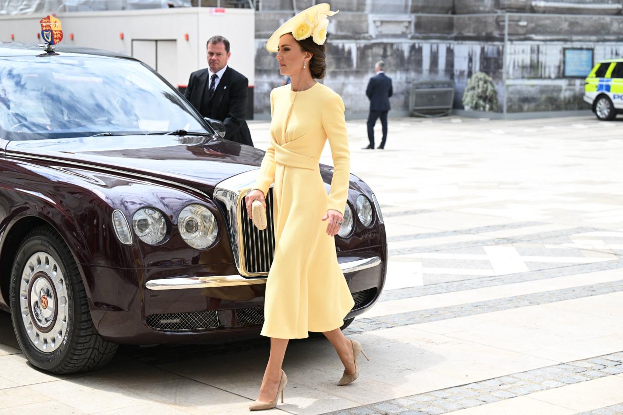 The Duchess of Cambridge's look is transformed by four-inch heels, says Rupert Sanderson. (Getty Images)