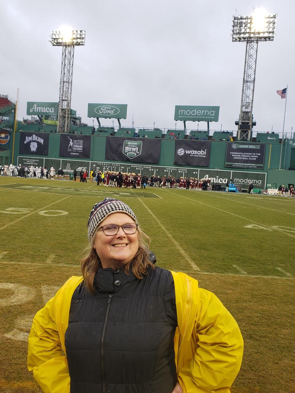 Jane Baker photographed at Fenway Park on Dec. 28, 2023. Photo by Amy Salthouse