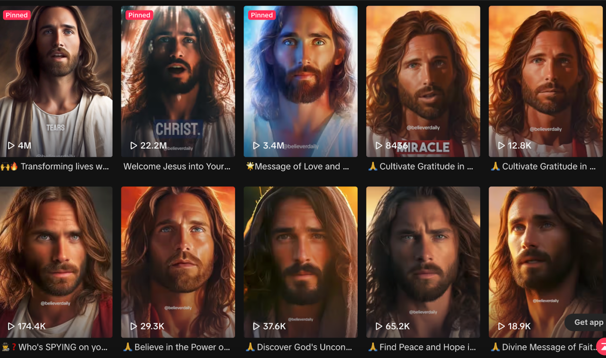 Jesus images on social media promise divine rewards for today's fast-paced age. <a href="https://www.tiktok.com/@believerdaily" rel="nofollow noopener" target="_blank" data-ylk="slk:TikTok;elm:context_link;itc:0;sec:content-canvas" class="link ">TikTok</a>