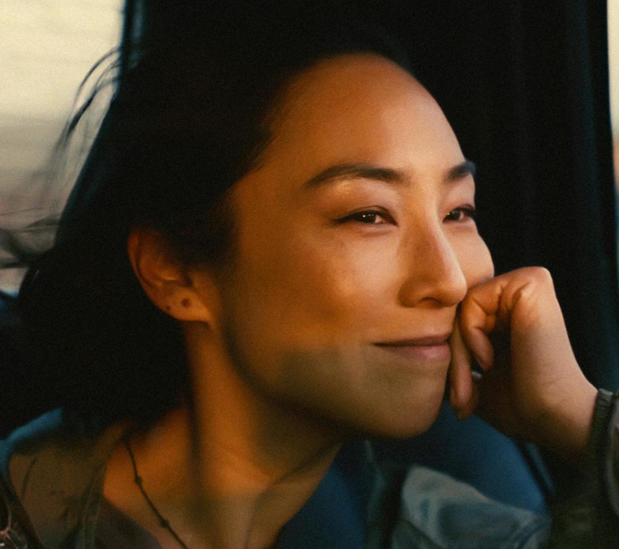 Greta Lee in a scene from 'Past Lives.' (Jon Pack/A24 via AP)